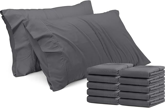 Utopia Bedding Standard Pillowcases - 12 Pack - Bulk Pillowcase Set - Envelope Closure - Soft Bru... | Amazon (US)