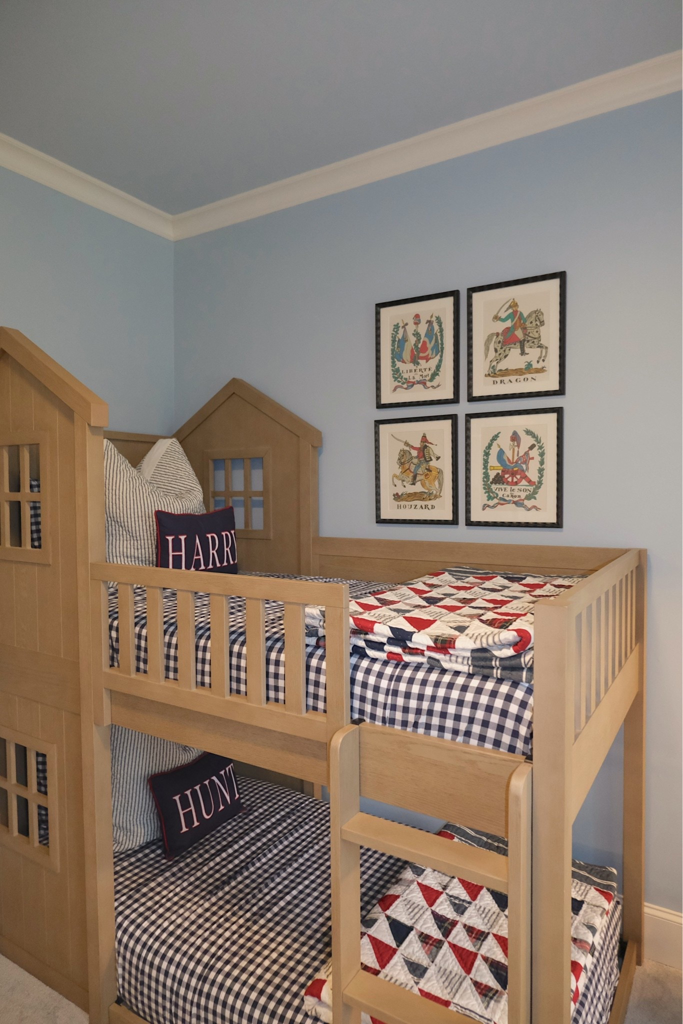 Boys bedding. Brothers sharing room. Bunk beds.