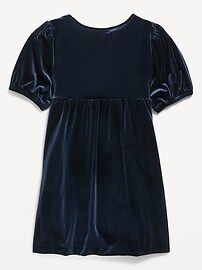 Cozy Velour Puff-Sleeve Swing Dress for Girls | Old Navy (US)