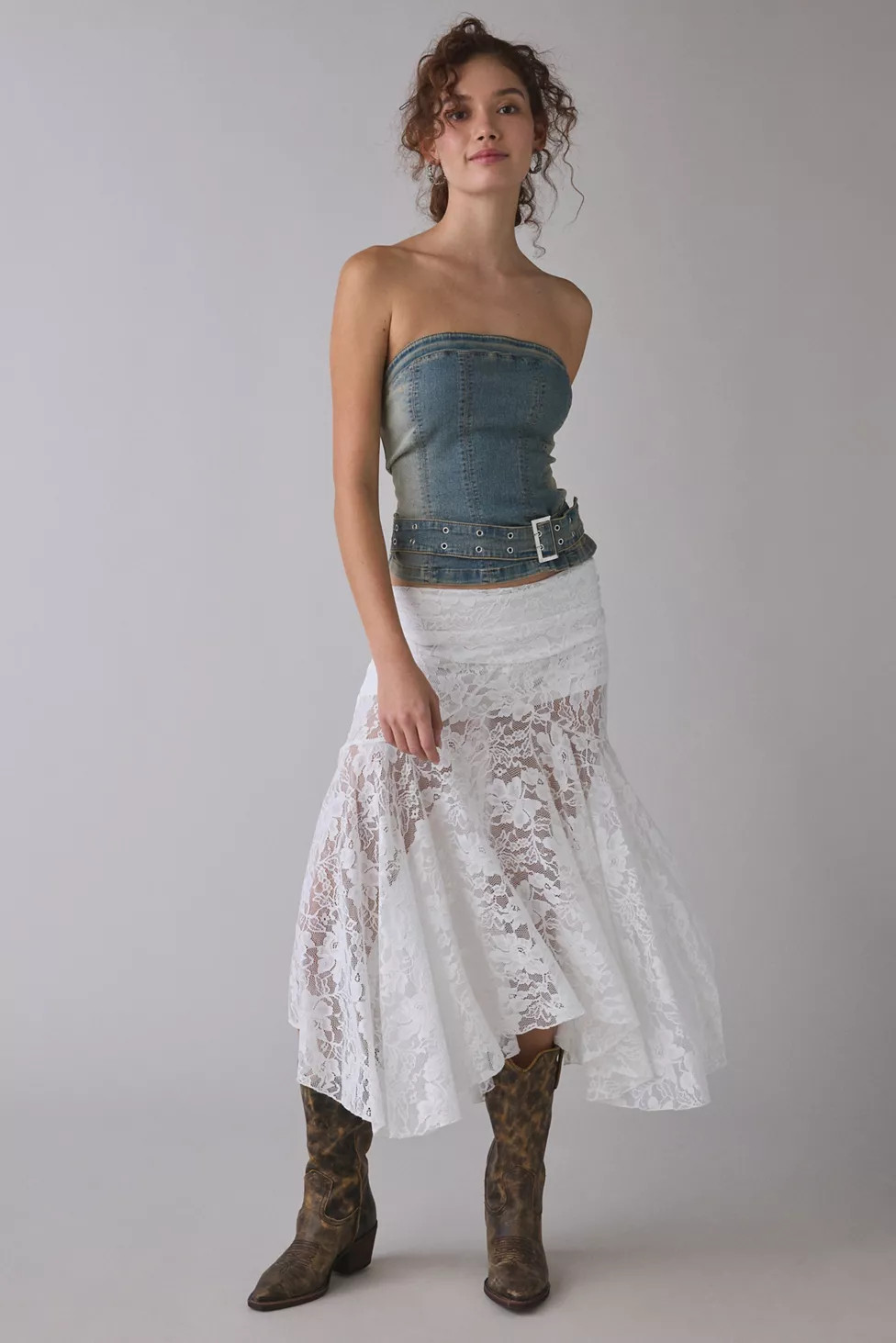 Kimchi Blue Jessica Asymmetric Low-Rise Midi Skirt | Urban Outfitters (US and RoW)