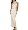 Phicia Sexy Satin Halter Neck Backless Maxi Dress for Women Elegant Tie Cowl Back Formal Wedding ... | Amazon (US)