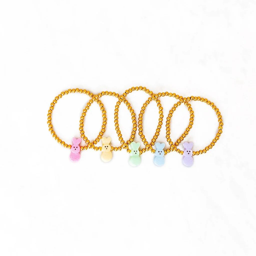 Rainbow PEEPS Gold Beaded Bracelets | Golden Thread