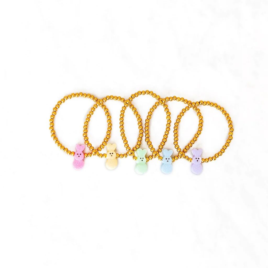 Rainbow PEEPS Gold Beaded Bracelets | Golden Thread