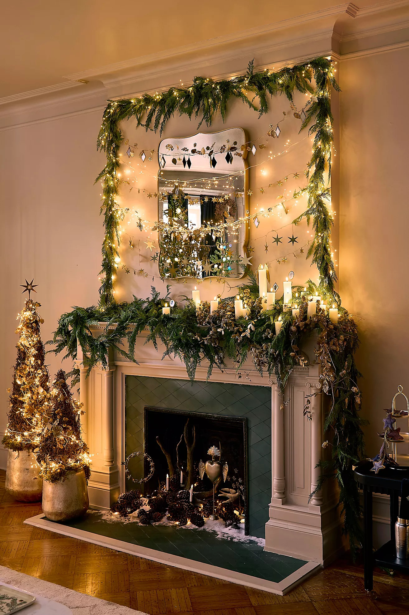 Faux Cedar Garland, Evergreen | Anthropologie (US)