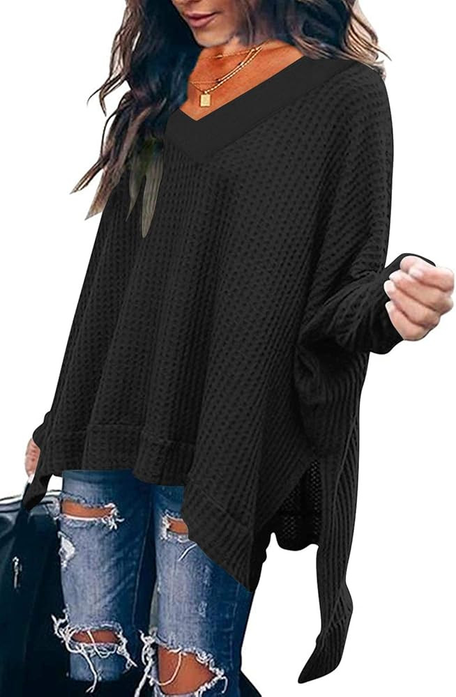 Women's Long Sleeve Sweater Dress Cowl Neck Casual Loose Oversized Knit Pullover Sweater Dress wi... | Amazon (US)