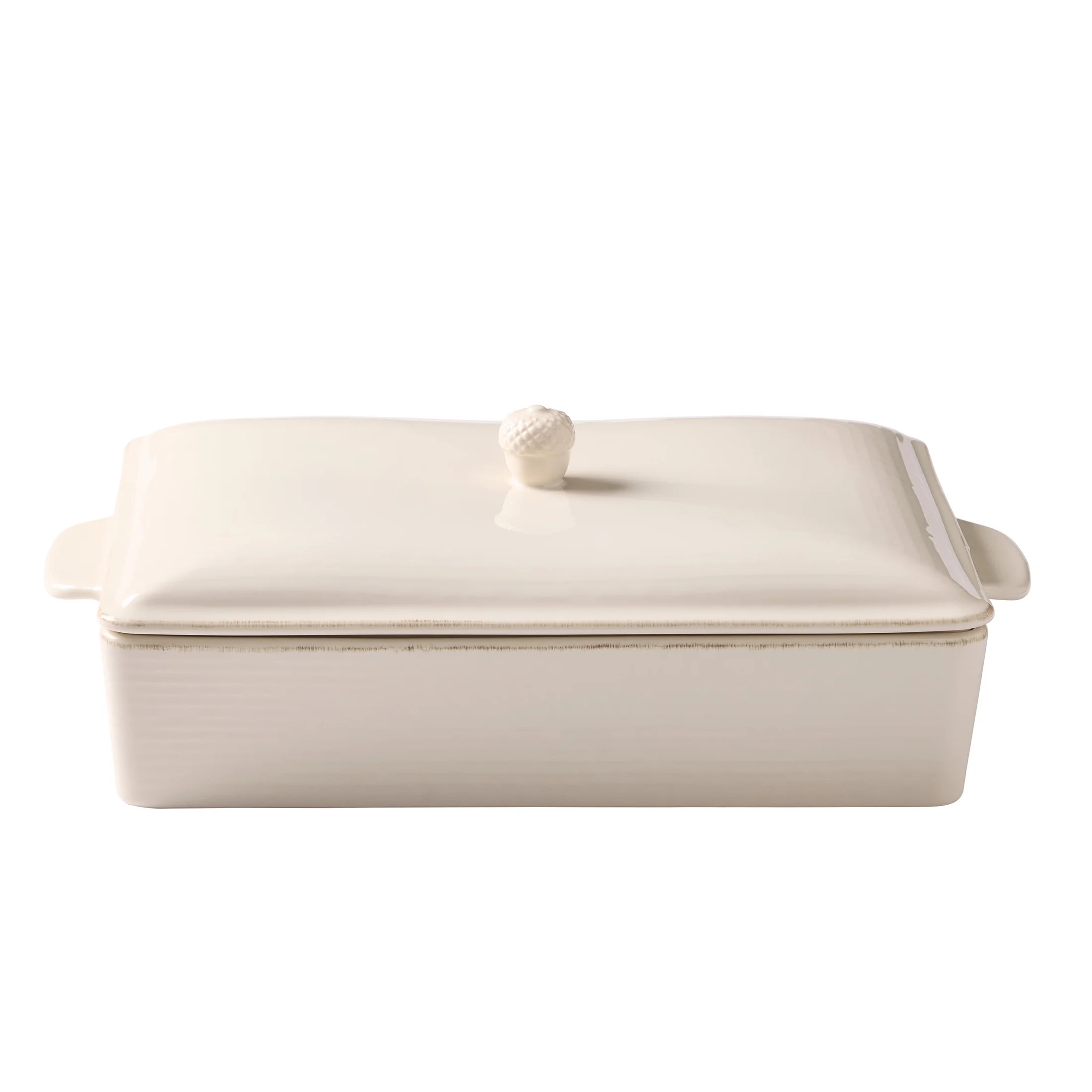 Better Homes & Gardens 15.5-Inch Artisan Cream Stoneware Roasting Dish with Lid | Walmart (US)