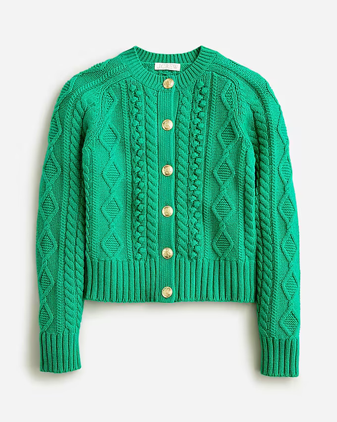 Cable-knit cardigan sweater | J. Crew US