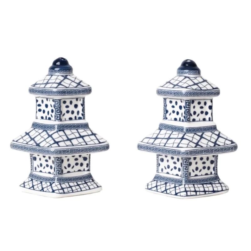 Porcelain Pagoda Salt & Pepper Shaker Set | Sea Marie Designs