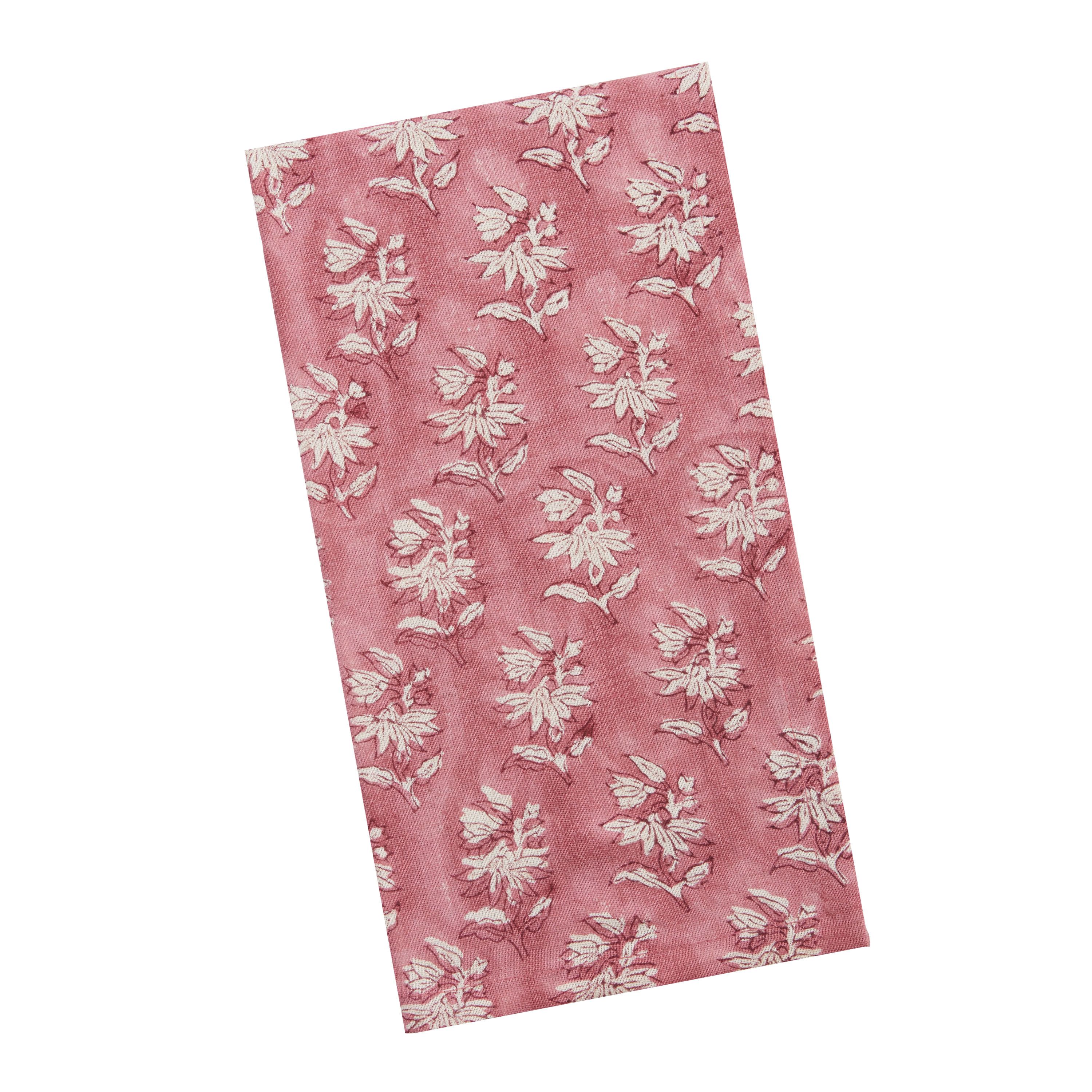 Fuchsia Floral Block Print Napkin Set of 4 | World Market