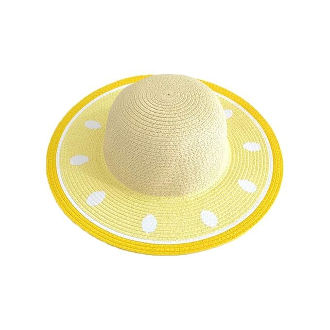 puhoon Watermelon Style Summer Straw Sun Hat, Wide Brim Beach Hat UV Protection, Adult Child Sizes | Amazon (US)