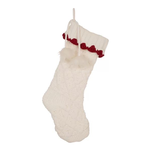 Knitted Trim and Pompom Stocking | Wayfair North America