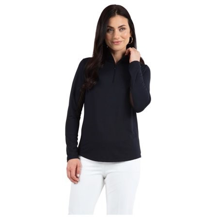 IBKUL Adult Female Solid Mock Neck Long Sleeve Top  Color: Black  Size: S | Walmart (US)