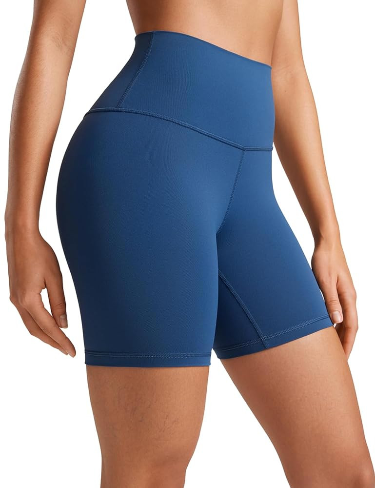 CRZ YOGA Womens ButterLuxe Biker Shorts 6 Inches - High Waisted Workout Running Volleyball Spande... | Amazon (US)