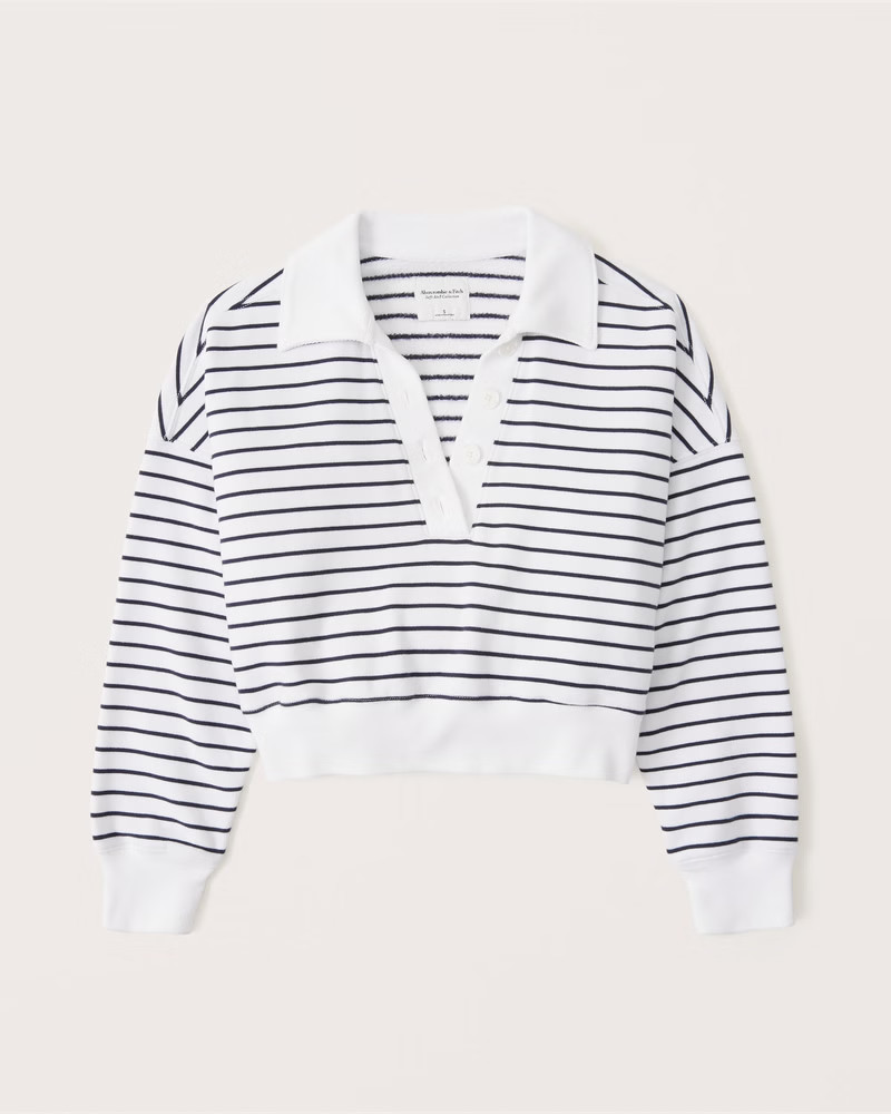 Johnny Collar Button-Up Sweatshirt | Abercrombie & Fitch (US)