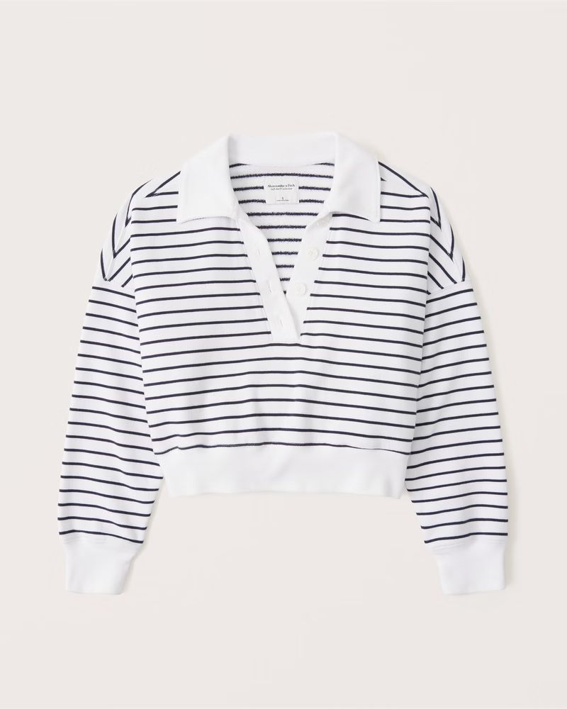 Johnny Collar Button-Up Sweatshirt | Abercrombie & Fitch (US)