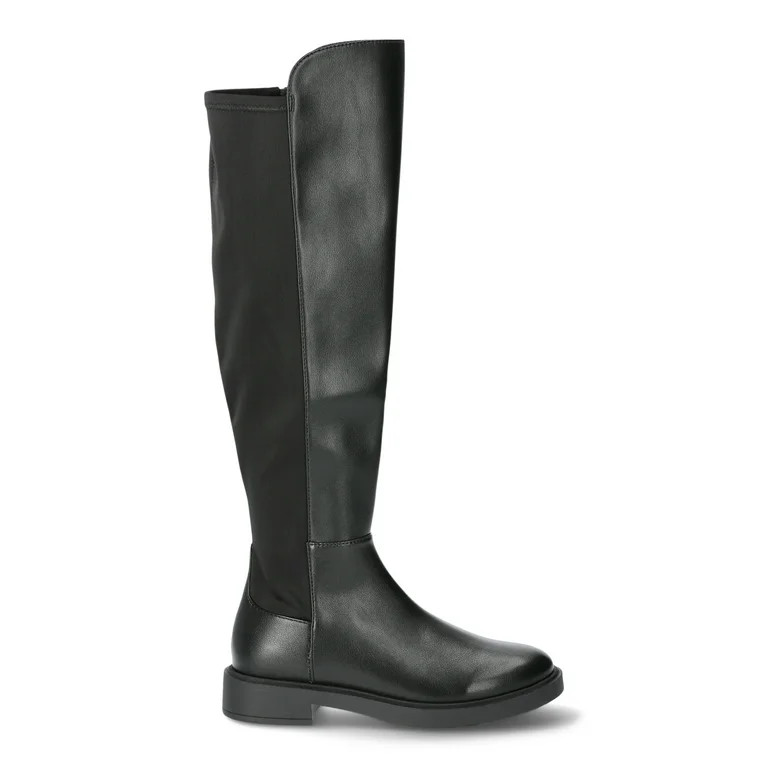 Time and Tru Women's Tall Over The Knee Stretch Boots, Wide Width Available - Walmart.com | Walmart (US)