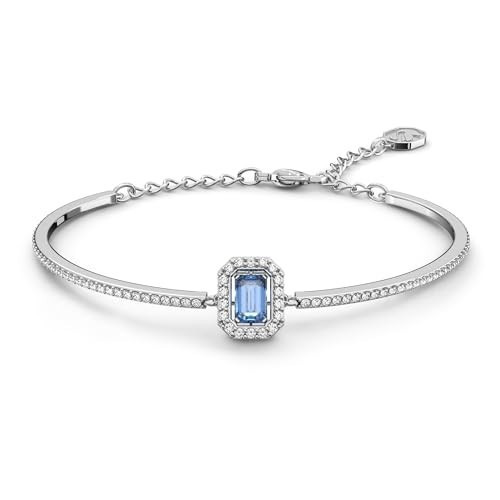 Swarovski Una Bangle, Octagon Cut Stone, Blue, Rhodium Finish | Amazon (US)