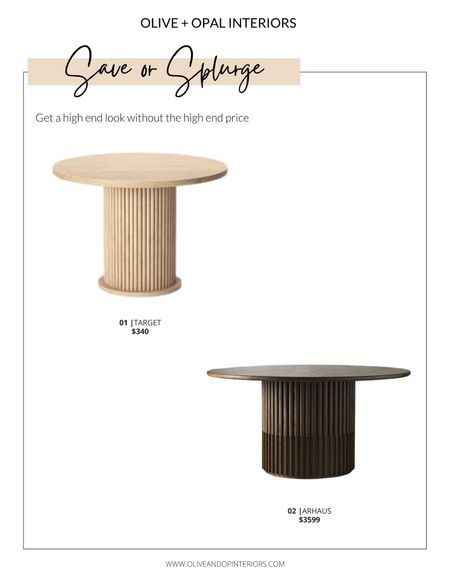 Would you save or splurge on this fluted dining table?
.
.
.
Pedestal Dining Table
Round Dining Table
Arhaus
Target
Light Wood
Dark Wood
Modern
Farmhouse 

#LTKhome #LTKbeauty #LTKstyletip