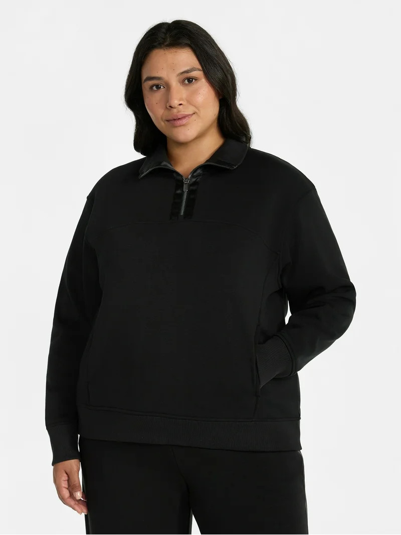 Avia Women's and Women's Plus Fleece Quarter Zip Pullover, Sizes XS-4X | Walmart (US)