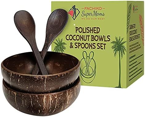 Coconut Bowl and Spoon Set – Sustainable and Organic Option for Smoothie Bowls, Acai, Buddha and Sal | Amazon (US)
