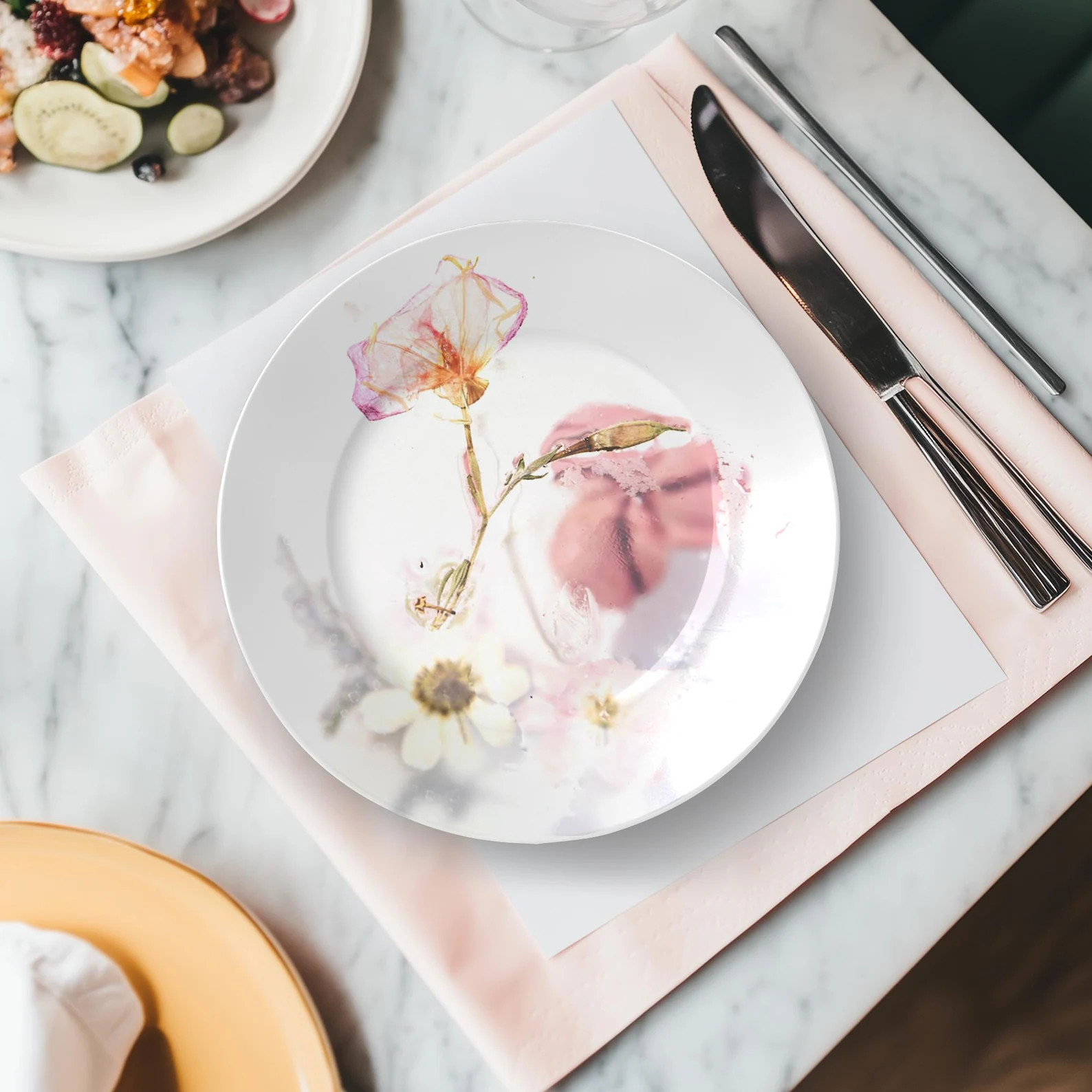 Cherry Blossom Dinner Plate, Pink Floral Polymer Plate, Reusable Dinnerware, Japanese Flower Dish... | Etsy (US)