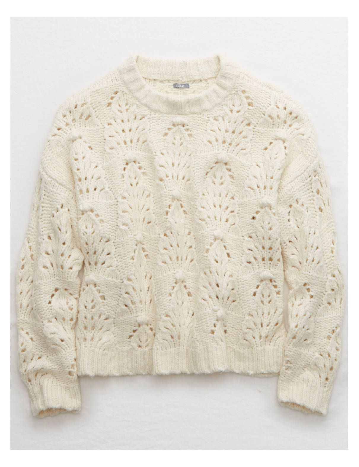 Aerie Pointelle Sweater, Natural | American Eagle Outfitters (US & CA)