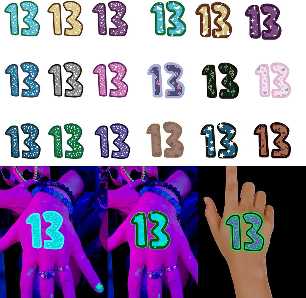 24 Pcs Glow in Dark, 13 Temporary Tattoos,23 styles and patterns,Color reference album and MV, Co... | Amazon (US)
