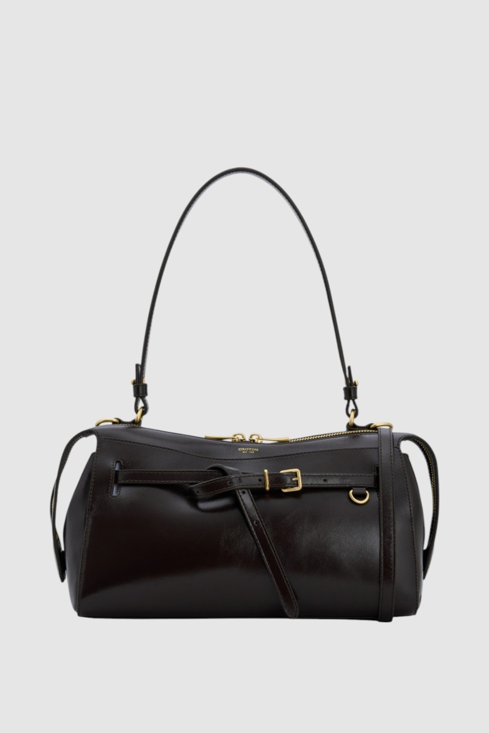 Cleo Crackle Shoulder Bag True Chocolate | Oroton