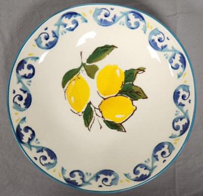 Papart Seramilk Ceramic Lemon Citrus Hand-painted In Turkey Pasta Bowl 9" | eBay | eBay US