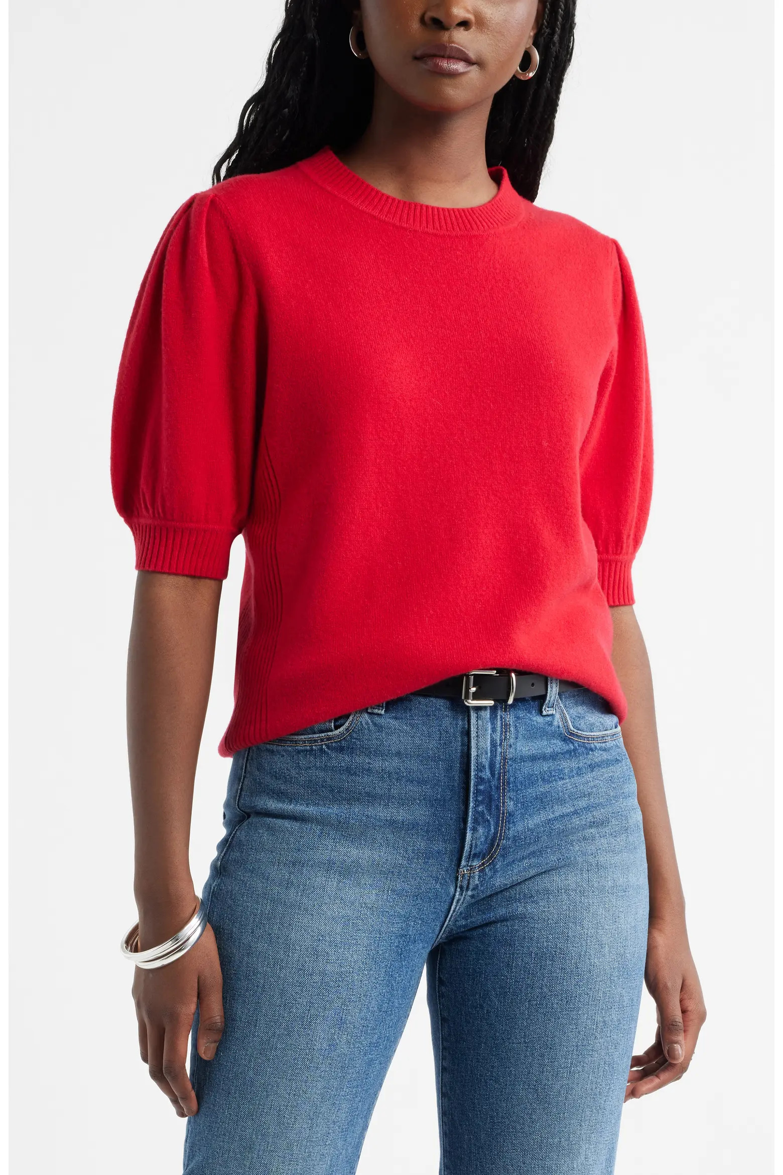 Puff Sleeve Wool & Cashmere Sweater (Women) | Nordstrom | Nordstrom
