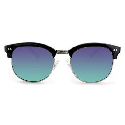 Women's Clubmaster Sunglasses with Green Mirrored Lenses - Wild Fable™ Black | Target