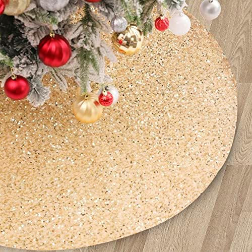 Gold Christmas Tree Skirt-48 Inch Large Sequins Tree Skirts Mat for Xmas Tree Decorations and Orn... | Amazon (US)