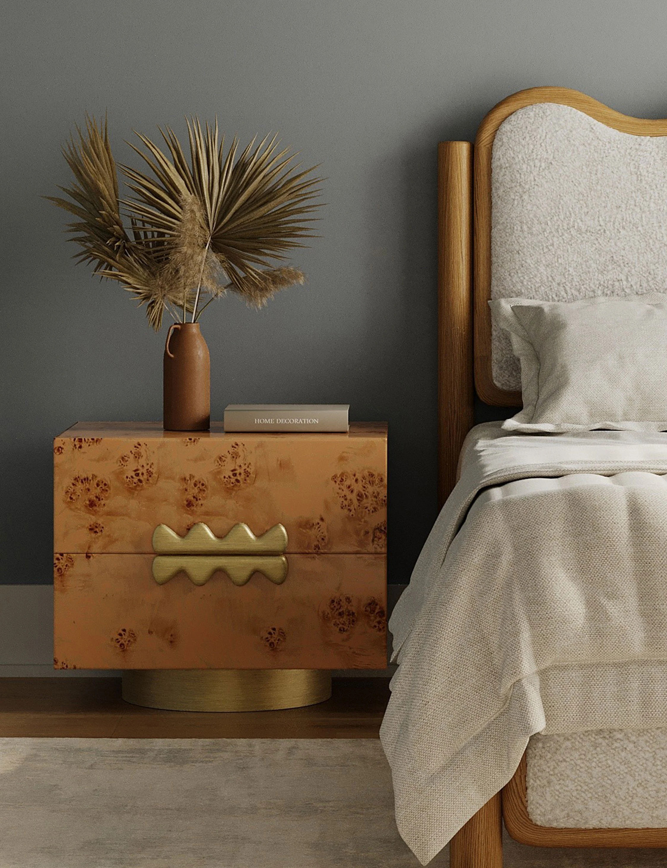 Bertone Nightstand, Natural Burl | Lulu and Georgia 