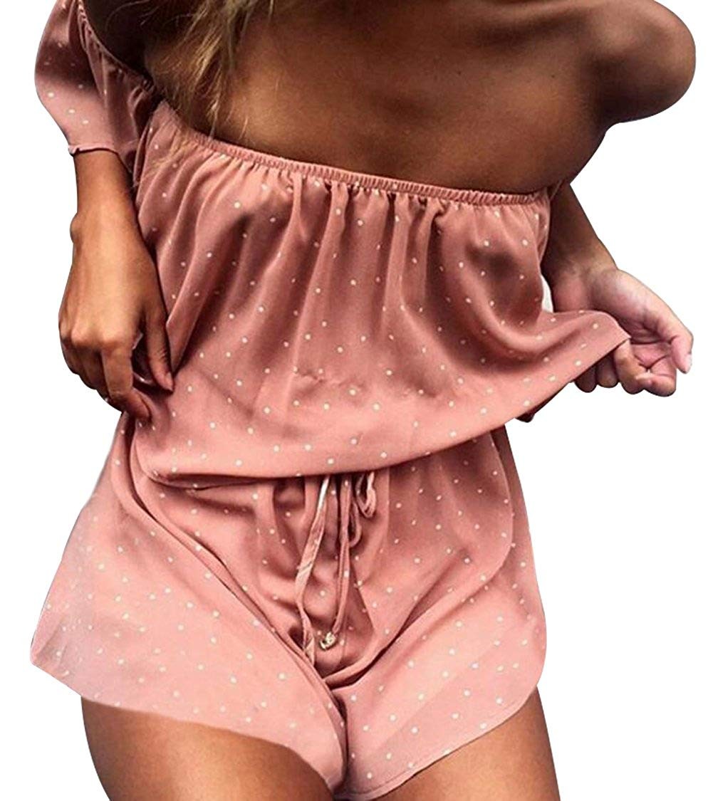 LUKYCILD Women Sexy Strap Backless Summer Beach Party Romper Jumpsuit | Amazon (US)