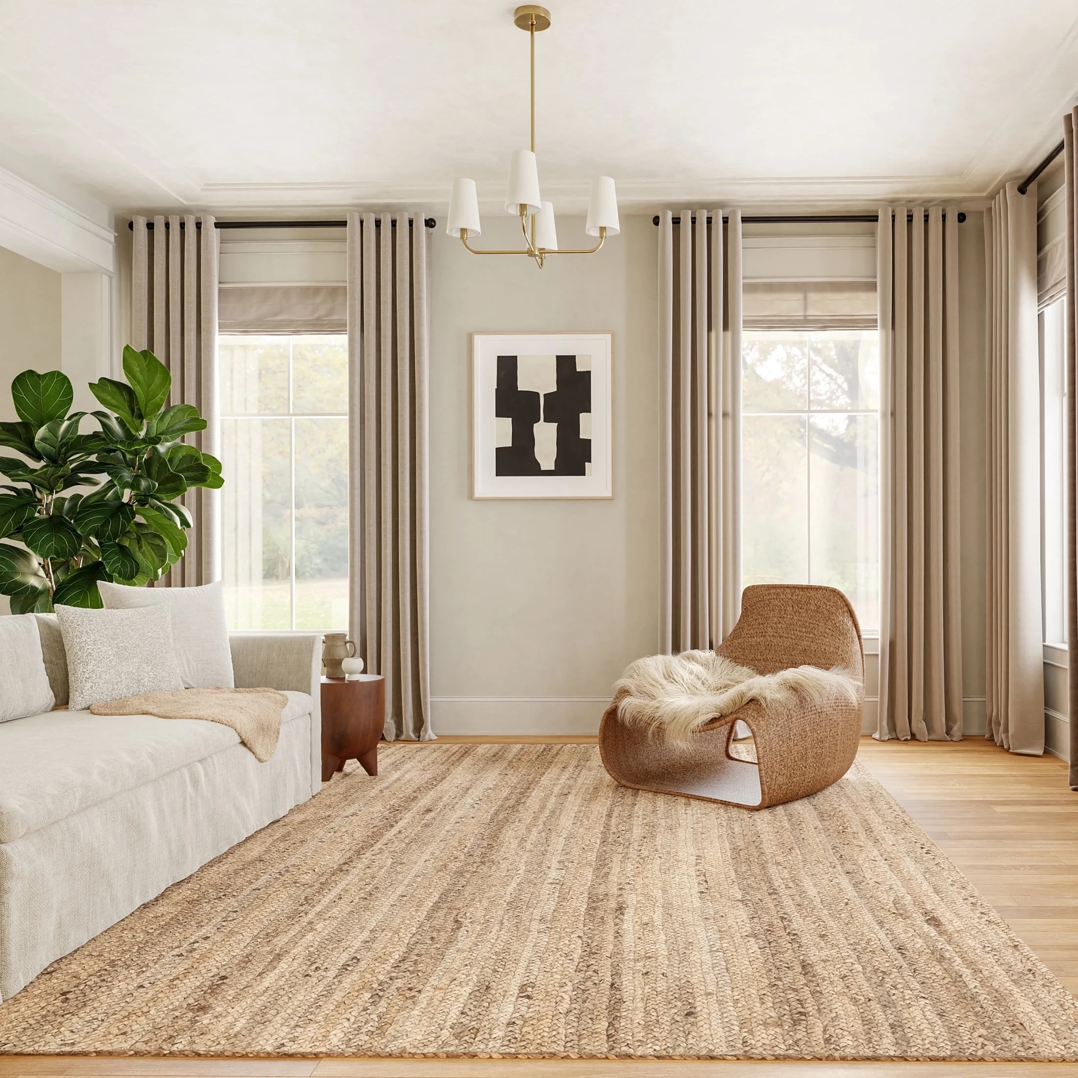 nuLOOM Rigo Hand Woven Farmhouse Jute Area Rug, 8' x 11', Natural | Walmart (US)