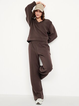 Bounce Fleece V-Neck Cocoon Sweatshirt | Old Navy (US)