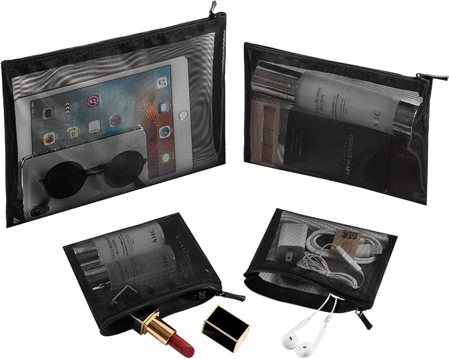 EASYFUN Mesh Pouch, Make up Bag with Zipper Cosmetic Organizer Pouch for Daily or Travel to Keep ... | Amazon (US)