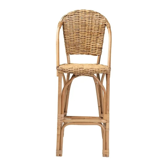 bali & pari Neola Rattan BOHO Bar Stool, Natural Brown | Walmart (US)