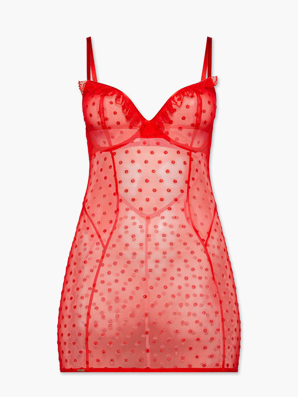 Ruffle Luv Underwire Slip in Red | SAVAGE X FENTY UK United Kingdom | Savage X Fenty UK
