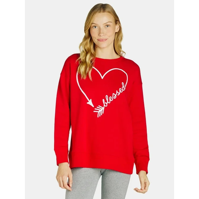 Valentine’s Day Women's Graphic Sweatshirt from Way to Celebrate, Sizes S-XXXL | Walmart (US)