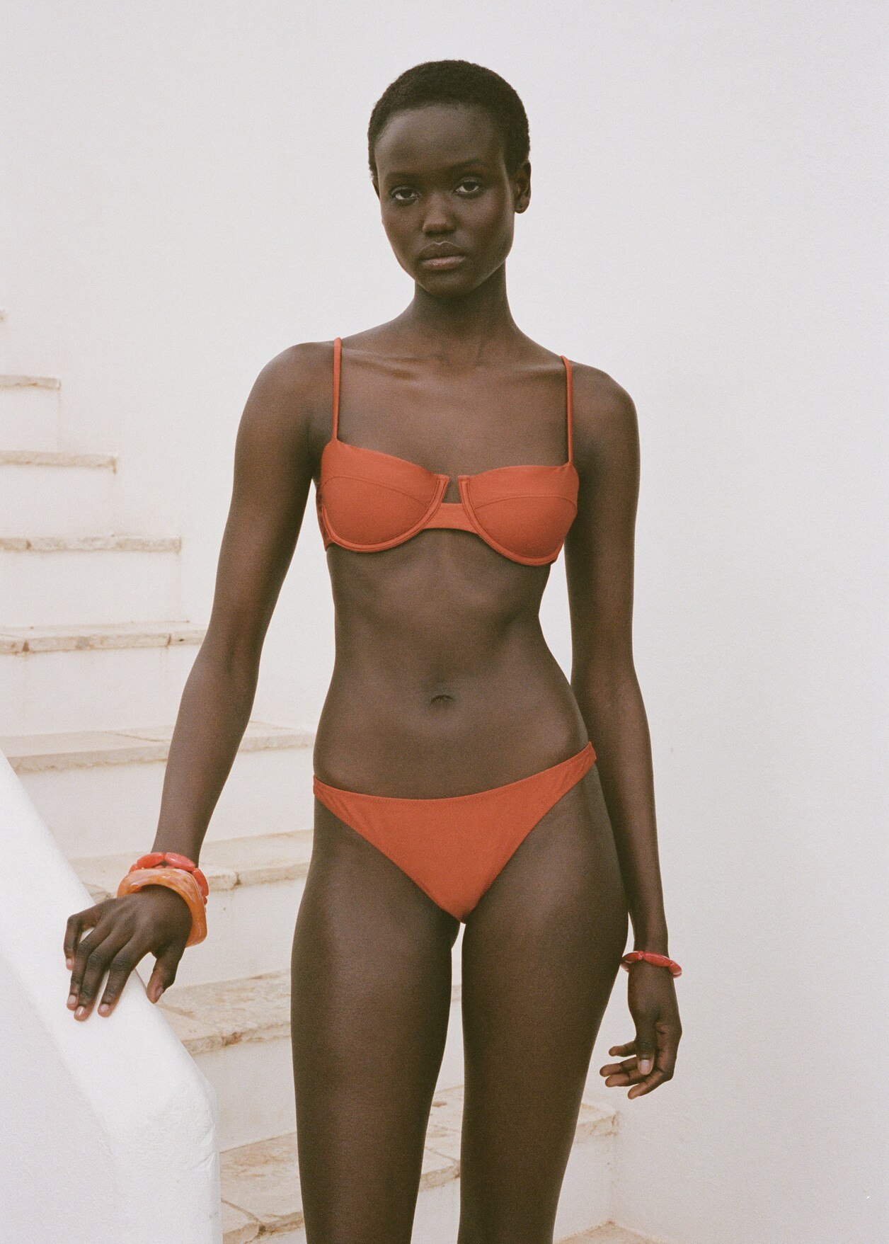 Satin-finish hoop bikini top - Women | MANGO United Kingdom | MANGO (UK)