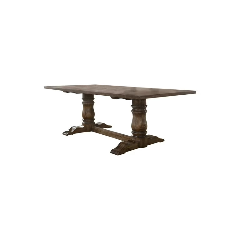 Best Master Ellen Solid Wood Dining Table in Antique Natural Oak - Walmart.com | Walmart (US)