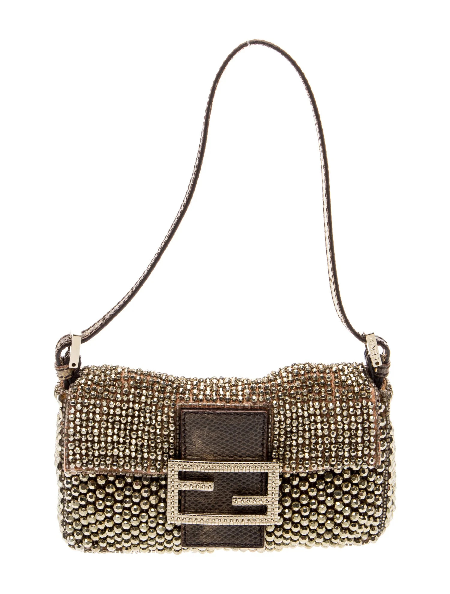 Fendi Zucca FF Baguette - Gold Handle Bags, Handbags - FEN430834 | The RealReal | The RealReal