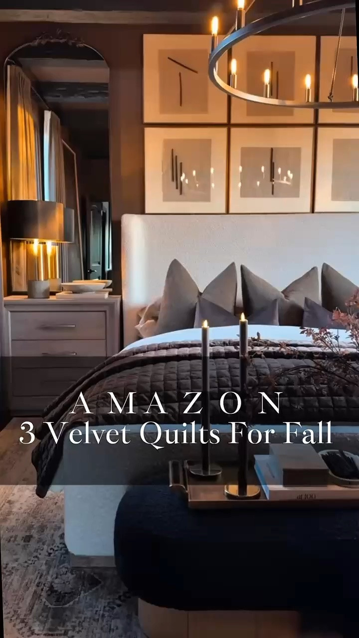 Three of my favorite velvet quilts from Amazon 🍂 Lightweight, cozy, and perfect for fall layering.
Designer inspired styles that look way more expensive than they are. 🤎

#amazonhome #amazonbedding #velvetquilt #fallbedding #cozybedroom #brownquilt #neutralbedding #designerlookforless #affordablebedding #homedecorfinds #bedroominspo #amazonfinds

#LTKHome #LTKvlog #LTKdayinmylife