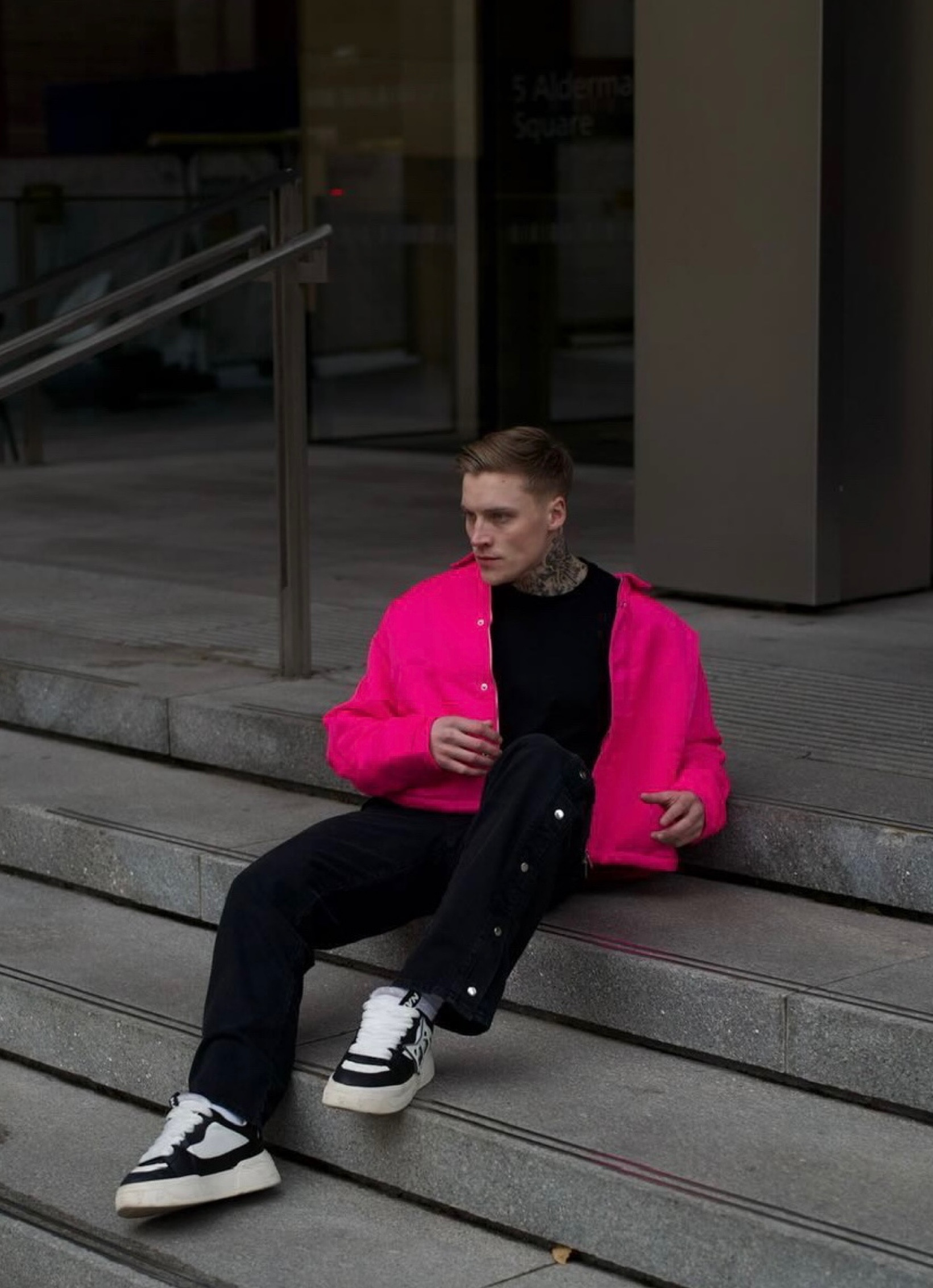 Pink jacket with black trousers 

#LTKeurope #LTKmens #LTKSeasonal