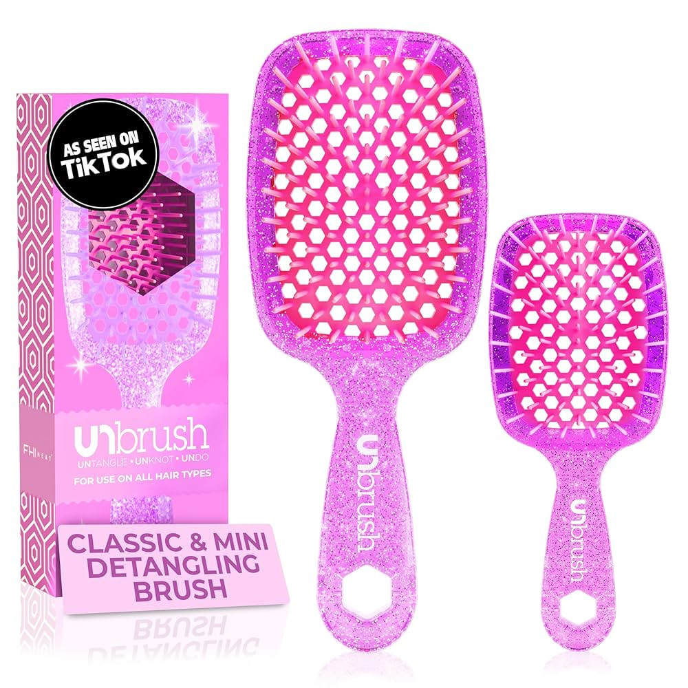FHI Heat - UNbrush Detangling Brush Combo Pack — Original & Mini UNbrush Hairbrush for All Wet/... | Amazon (US)