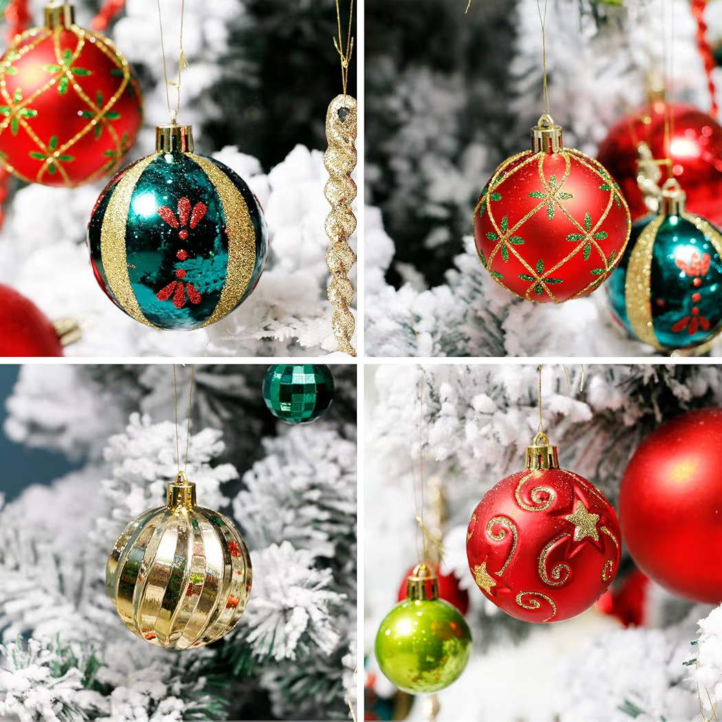 ROSELEAF 30ct 2.36" Shatterproof Christmas Tree Ornaments - Red, Green, Gold Plastic Hanging Ball... | Amazon (US)