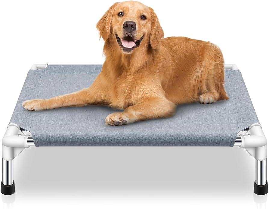 Elevated Cooling Dog Bed, Raised Outdoor Dog Bed for Medium Dogs, Portable Pet Cots with No-Slip ... | Amazon (US)