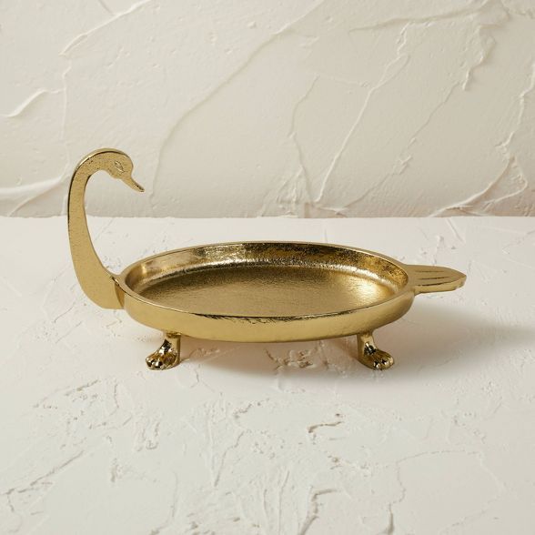 4" x 8" Decorative Brass Swan Figurine Gold - Opalhouse™ designed with Jungalow™ | Target