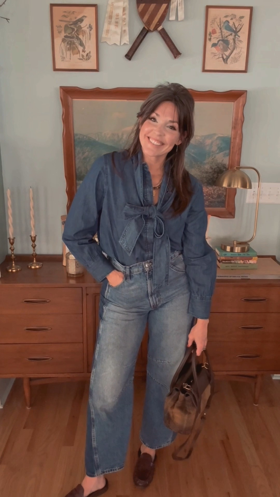This top is so good! I cannot get over the fit or the price! It’s 100% cotton, and the fit is roomy without being too slouchy! The sleeves are the perfect length and i just love it. I’m wearing a medium and it’s perfect. I like wearing the bow a bit lower because I like more space at my neck - but it’s so cute tied to the side, too! And it’s $28!!✨✨✨

#LTKootd #LTKmomlife #LTKOver40